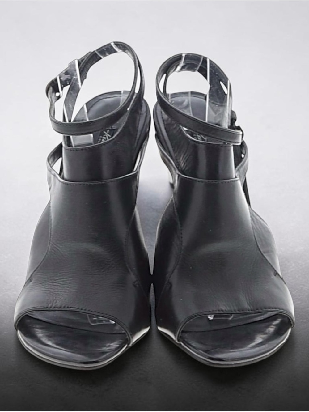 Kenneth Cole Black Open-Toe Ankle-Strap Heels